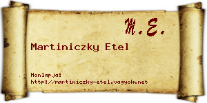 Martiniczky Etel névjegykártya